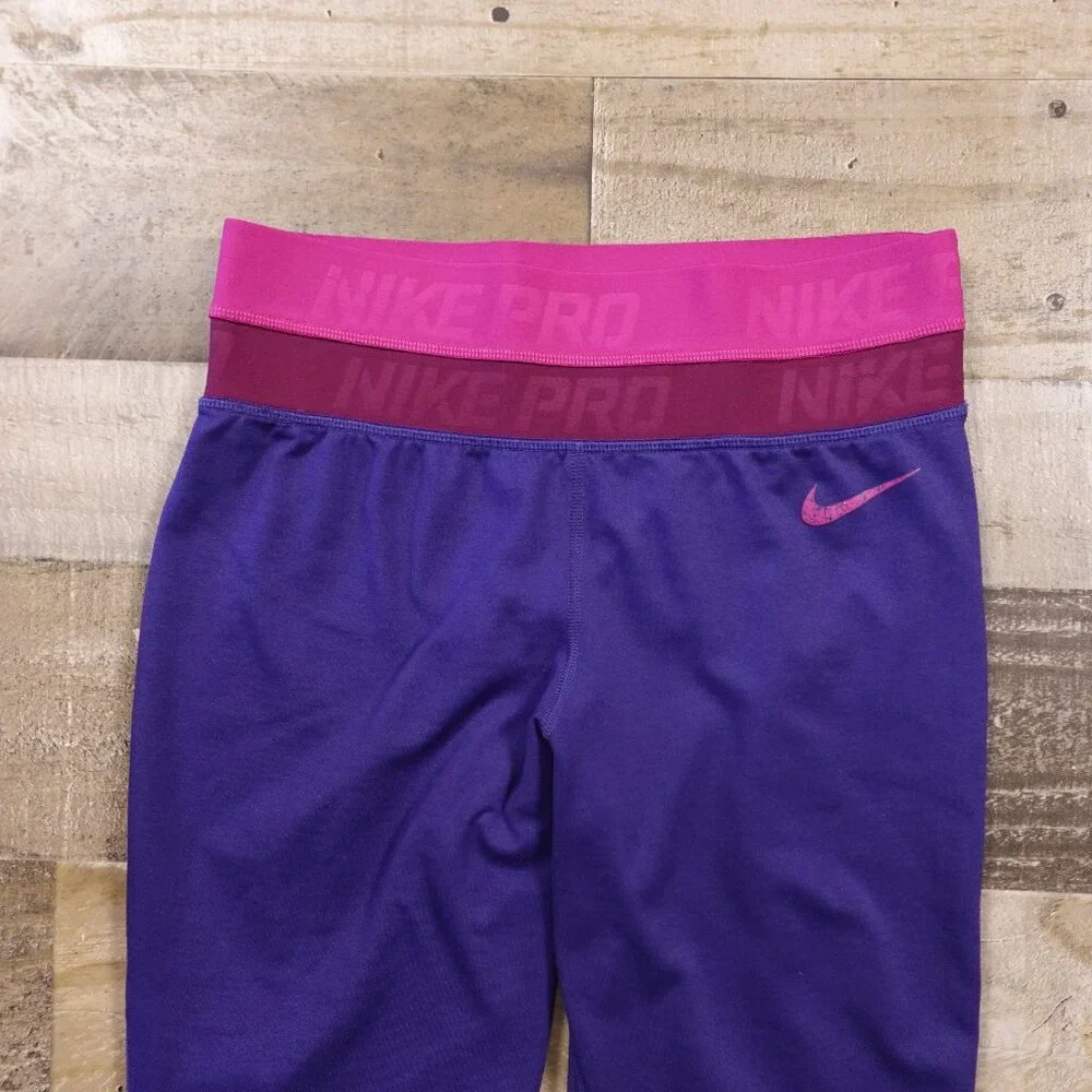 Nike Pro Dri-Fit‎ Leggings Women’s Medium Purple Pink Athletic Training Tights